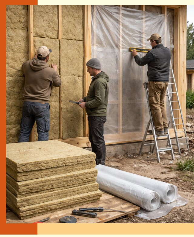 Утепление каркасного дома в Махачкале под ключ с гарантией качества