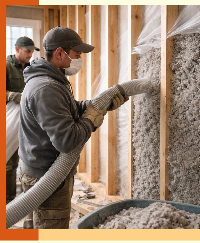 Утепление каркасного дома эковатой в Махачкале — качественно и надолго