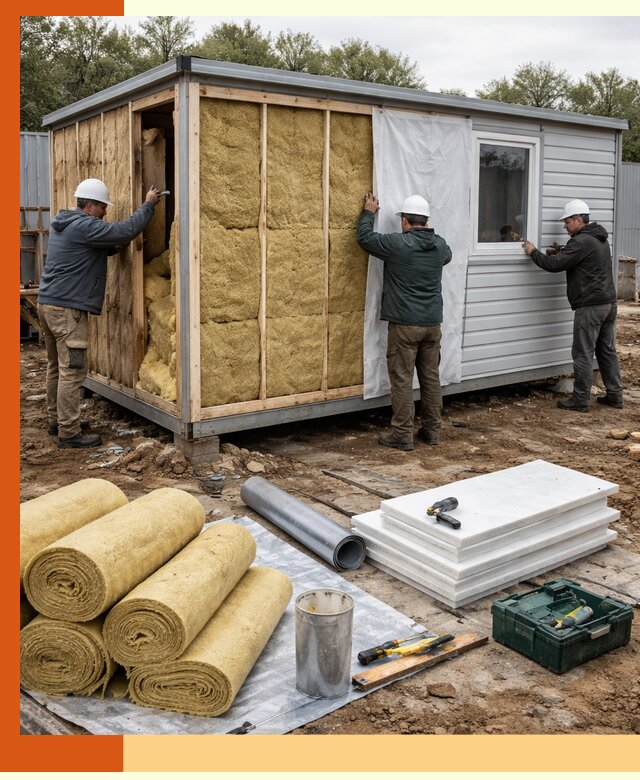 Утепление строительной бытовки под ключ в Махачкале для любых условий